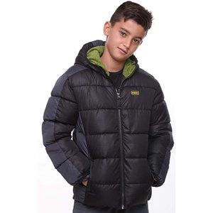 Hawke Boys Winter Puffer Jacket Waterproof Fleece Hooded Lightweight Dark Gray S